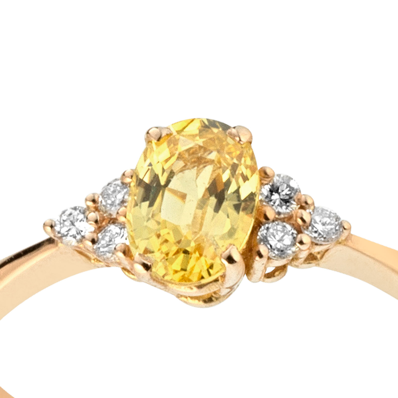 Anello in oro giallo con zaffiro giallo